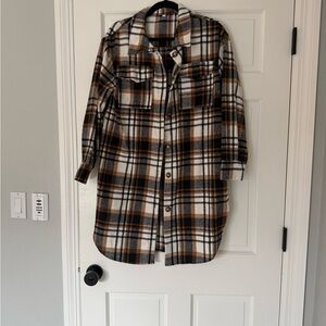 Plaid Women's Jacket - Black, Brown, White
